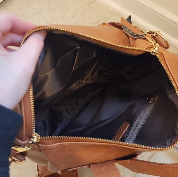 NWOT Modern & Chic Women\'s Brielle Convertible Bag Camel Brown Boho Colorful #O main image 5